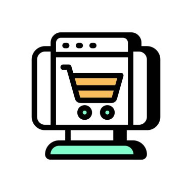 Web E Ticaret simgesi vektör olarak. Logotype