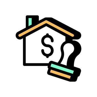 İpotek kredisi vektörde onaylanmış simge. Logotype