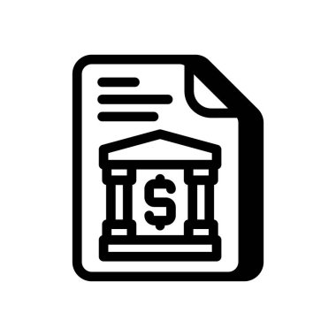 Banka Gider Raporu simgesi vektör cinsinden. Logotype