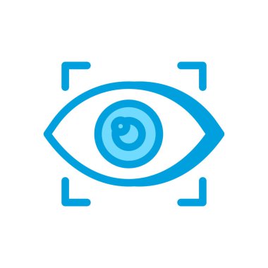 Biyometrik ikon vektörde. Logotype