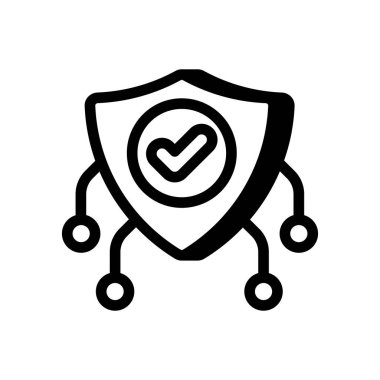 Siber Güvenlik ikonu vektörde. Logotype