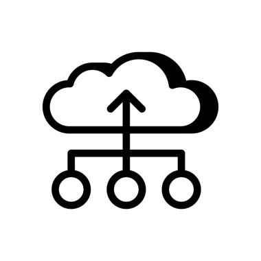 Bulut Çalışma Akımı simgesi vektörde. Logotype