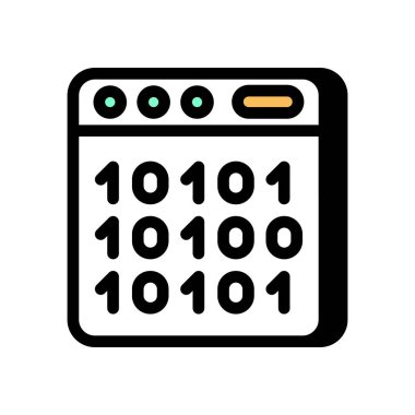 Vektör içinde ikili veri simgesi. Logotype