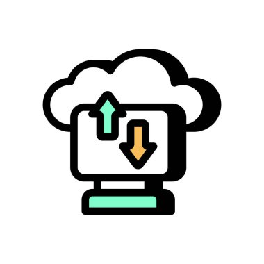 Cloud Tech ikonu vektörde. Logotype