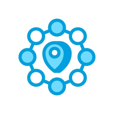 Ağ Konumu simgesi vektör cinsinden. Logotype