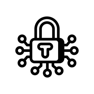 Siber Güvenlik ikonu vektörde. Logotype