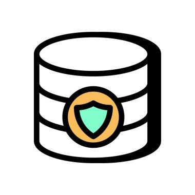 Veri koruma simgesi vektörde. Logotype