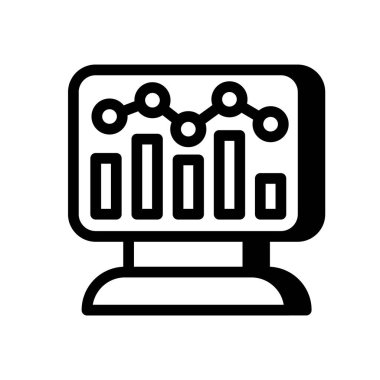 Veri görselleştirme simgesi vektörde. Logotype