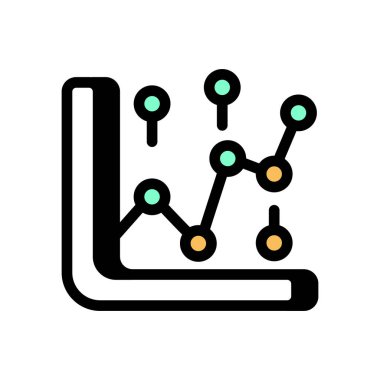 Vektör içinde regresyon analiz simgesi. Logotype