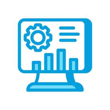 Vektör olarak İstatistik Yazılım simgesi. Logotype