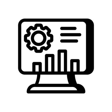 Vektör olarak İstatistik Yazılım simgesi. Logotype