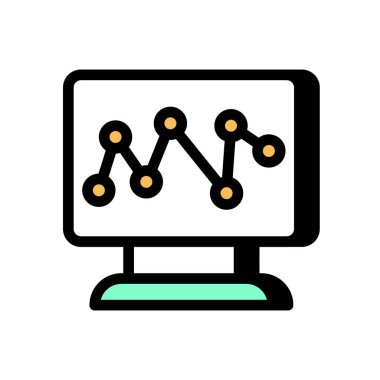 Grafik Çizelgesi Raporu simgesi vektörde. Logotype