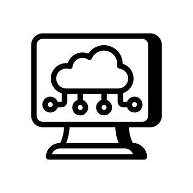 Bulut İzleme simgesi vektörde. Logotype