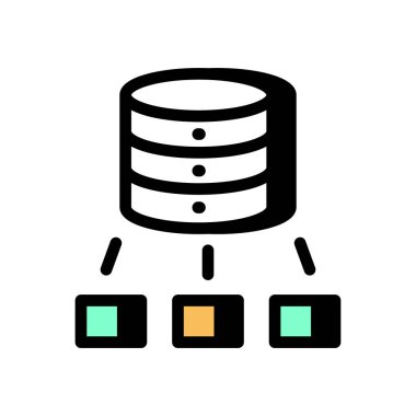 Veritabanı Yapısı simgesi vektörde. Logotype