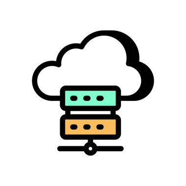 Bulut Sunucusu simgesi vektörde. Logotype