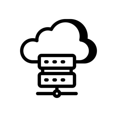 Bulut Sunucusu simgesi vektörde. Logotype
