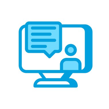 Çevrimiçi Buluşma simgesi vektörü. Logotype