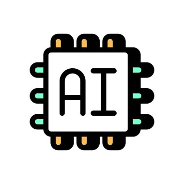 Yapay Zeka simgesi vektörde. Logotype