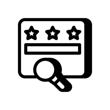 Vektör olarak İnceleme simgesini sırala. Logotype