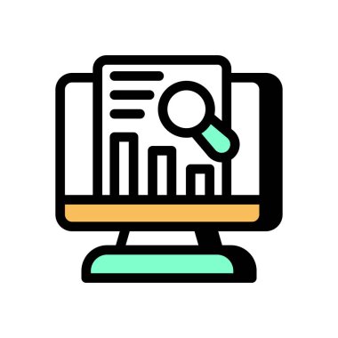 Vektör olarak analitik CRM simgesi. Logotype