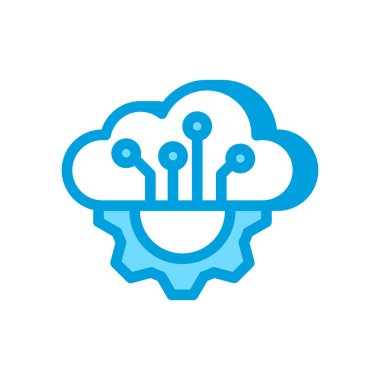 Bulut Mekanizması simgesi vektörde. Logotype