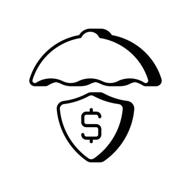 Mali koruma ikonu vektör olarak. Logotype