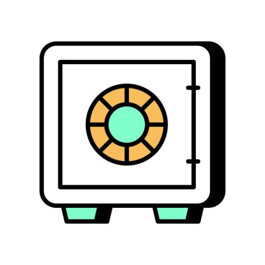 Bank Safe simgesi vektörde. Logotype