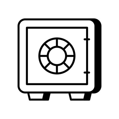 Bank Safe simgesi vektörde. Logotype