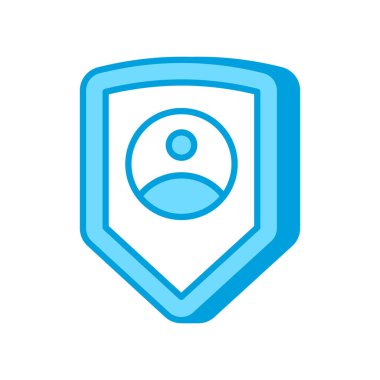 Vektör olarak korumalı sigorta profili simgesi. Logotype
