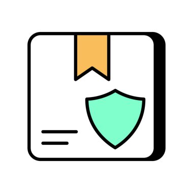 Teslimat Sigorta ikonu vektör olarak. Logotype