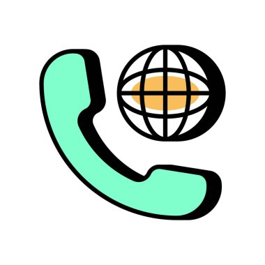 Küresel Konferans Çağrı simgesi vektör. Logotype