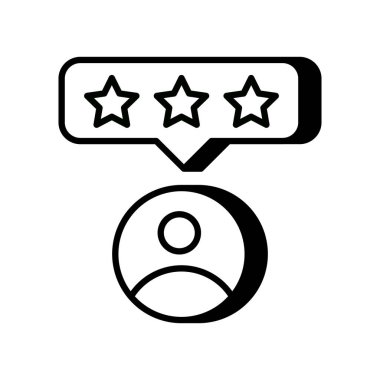 Vektör olarak Müşteri Gözden Geçir simgesi. Logotype