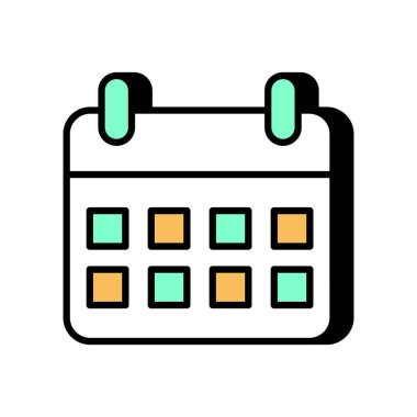 Vektör olarak Olaylar Takvimi simgesi. Logotype