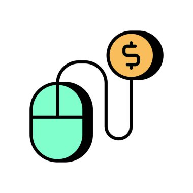 Tıklama simgesi başına vektör olarak öde. Logotype