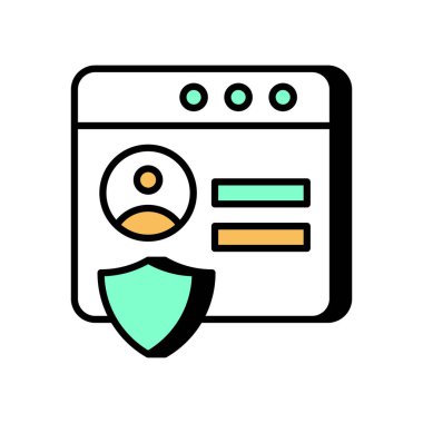 Profil Güvenlik simgesi vektör. Logotype