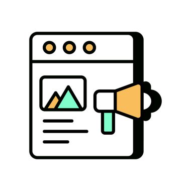 Vektör olarak Web Tanıtım simgesi. Logotype