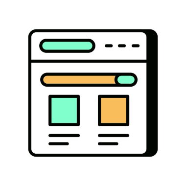 Vektör olarak Web İçeriği simgesi. Logotype