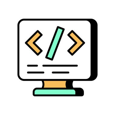 Vektör içinde özel kodlama simgesi. Logotype