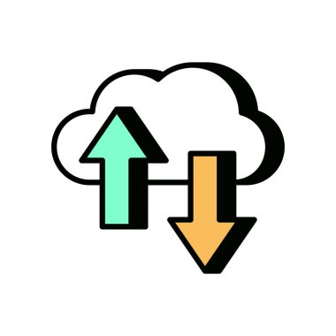 Veri eşzamanlaması vektör cinsinden. Logotype