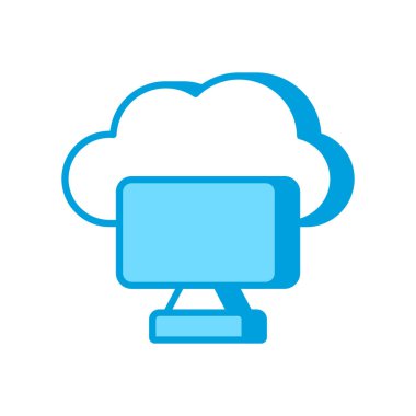 Bulut Hesaplama simgesi vektörde. Logotype