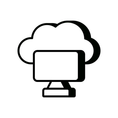 Bulut Hesaplama simgesi vektörde. Logotype