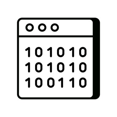 Vektör olarak Web İkili Kodu simgesi. Logotype