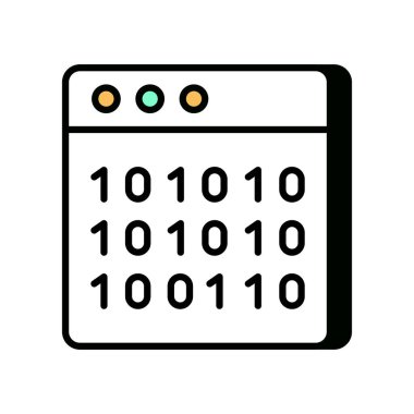 Vektör olarak Web İkili Kodu simgesi. Logotype