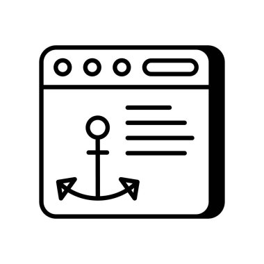 Anchor Metin simgesi vektörde. logotype