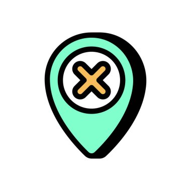 Vektör olarak yanlış konum simgesi. Logotype