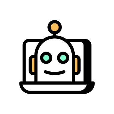 Vektör olarak sohbet robotu simgesi. Logotype