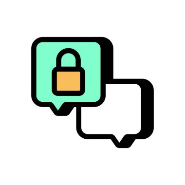 Vektör olarak Sohbet Gizliliği simgesi. Logotype