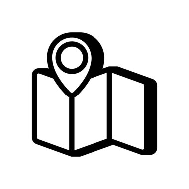 Harita simgesi vektörde. Logotype