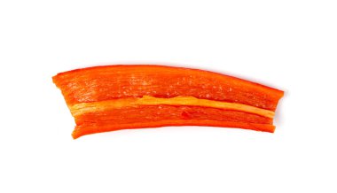 Chopped Chili Peppers Cut Isolated, Fresh Spicy Chilli Pepper Pieces, Red Hot Chili Peppers Parts on White Background