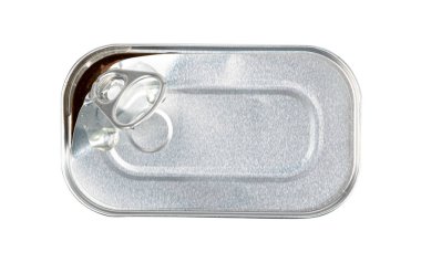 Tin Can Isolated, Preserve Template Mockup, Metal Package, Aluminum Flat Container, Tin Cans on White Background Top View, Clipping Path